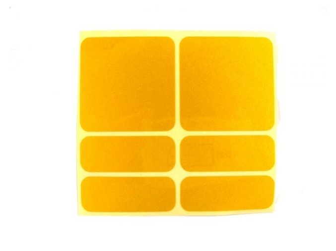 samolepky reflexní ShamanRacing set 6ks žluté