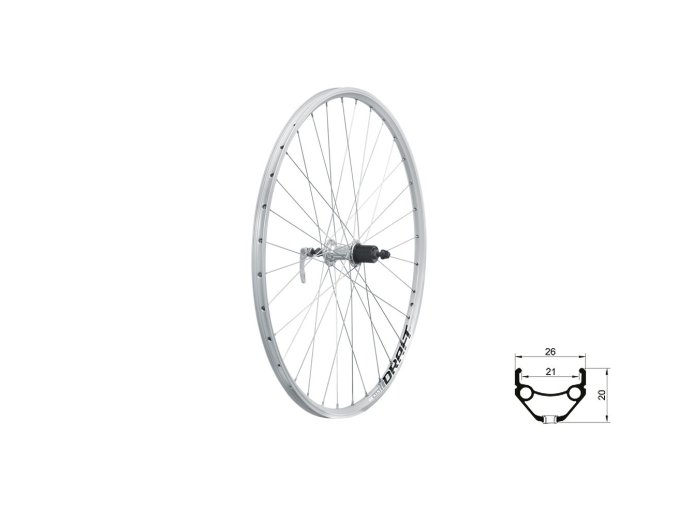 KELLYS Zapletené kolo zadní KLS DRAFT V-brake R, 28/29", silver