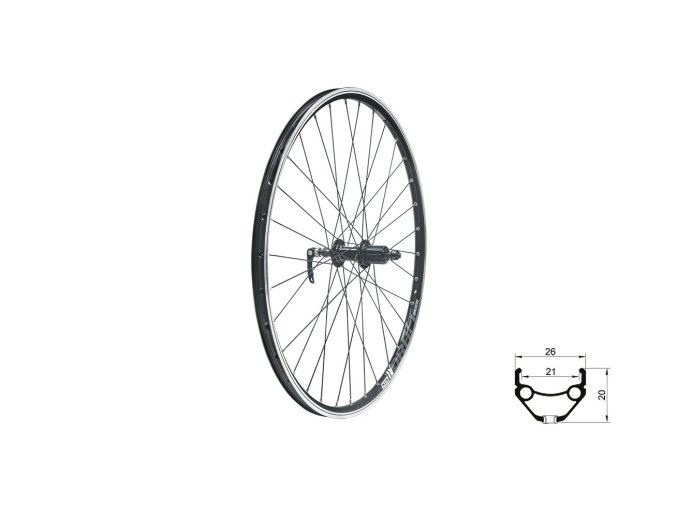 KELLYS Zapletené kolo zadní KLS DRAFT V-brake R, 28/29", black