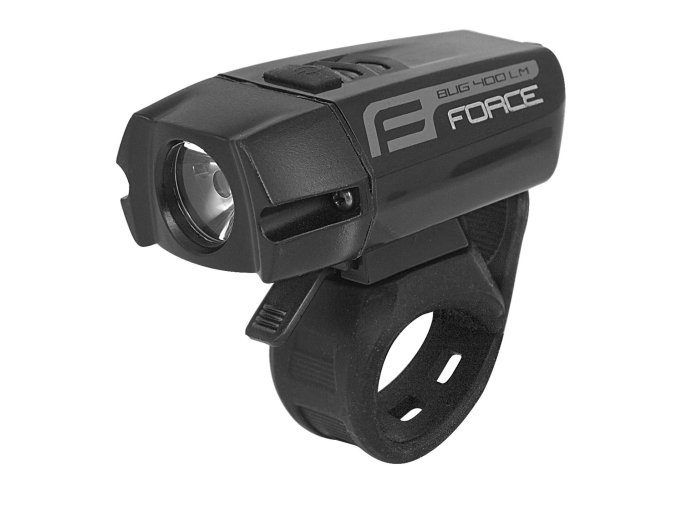 světlo přední FORCE BUG 400LM USB, černé