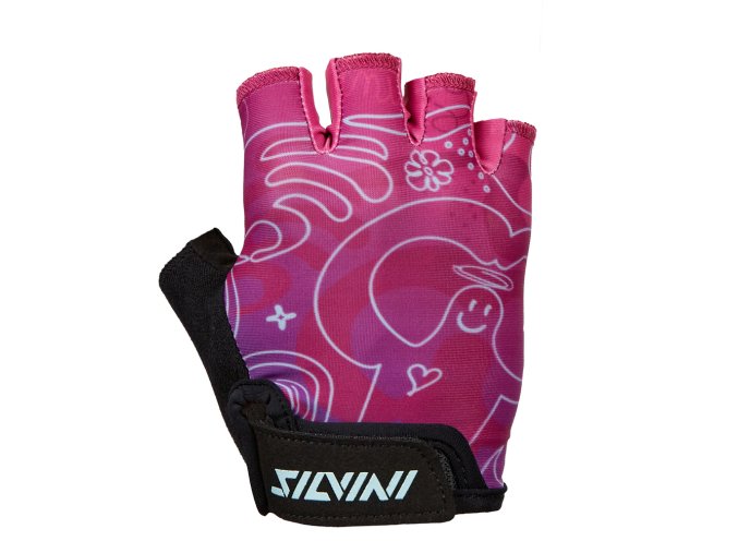Dětské cyklistické rukavice Silvini CA1438 Punta (Velikost 3-4, Barva black-fuchsia)