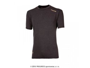 triko krátké pánské Progress TKR coffee antracitové (Velikost M)