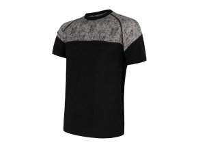 triko krátké pánské SENSOR MERINO IMPRESS černé/skulls (Velikost L)