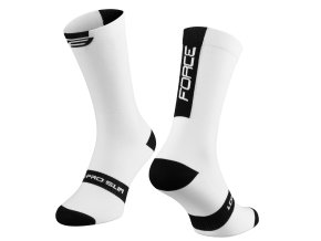ponožky FORCE LONG PRO SLIM, bílo-černé
