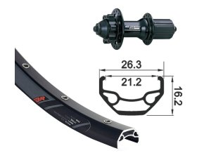 kolo zapletené 26“ XLC Rodi Black Rock disk 559-21 zadní 32 děr Niro