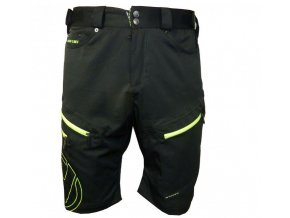 kalhoty krátké pánské HAVEN NAVAHO SLIMFIT černo/zelené s cyklovložkou (Velikost S)