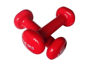 činky jednoruční 2x0,5kg červené