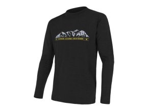 triko dlouhé pánské SENSOR MERINO ACTIVE PT MOUNTAINS černé (Velikost L)