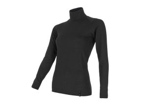 triko dlouhé dámské SENSOR DOUBLE FACE rolák černé (Velikost L)