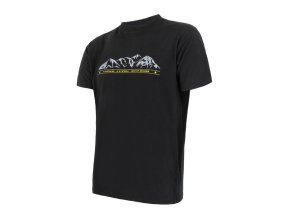 triko krátké pánské SENSOR MERINO ACTIVE PT MOUNTAINS černé (Velikost L)