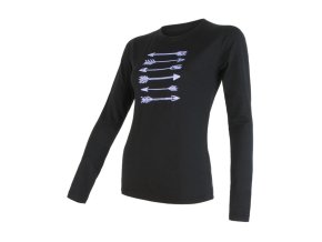 triko dlouhé dámské SENSOR MERINO ACTIVE PT ARROWS černé (Velikost L)