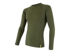 triko dlouhé pánské SENSOR MERINO DOUBLE FACE safari (Velikost L)
