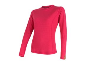 triko dlouhé dámské SENSOR MERINO DOUBLE FACE magenta