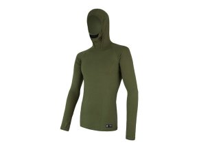 triko dlouhé pánské SENSOR MERINO DOUBLE FACE s kapucou safari (Velikost L)