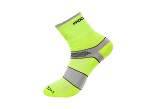 ponožky Progress CYCLING HIGHT SOX žluto-šedé (Velikost 3-5)