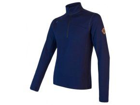mikina pánská SENSOR MERINO UPPER zip deep blue (Velikost M)