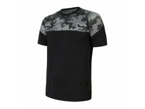 triko krátké pánské SENSOR MERINO IMPRESS černá/honeycomb (Velikost L)
