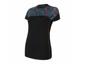 triko krátké dámské SENSOR MERINO IMPRESS černá/stripes (Velikost L)