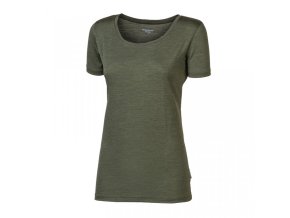 triko krátké dámské Progress ORIGINAL MERINO khaki melír (Velikost L)