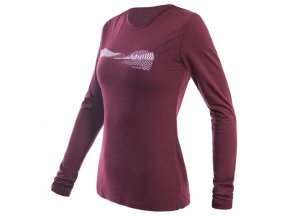 triko dlouhé dámské SENSOR MERINO AIR PT HILLS port red (Velikost L)