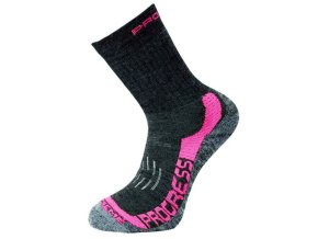 ponožky Progress X-TREME tm. šedá / růžová (Velikost 35-38)