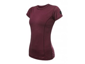 triko krátké dámské SENSOR MERINO AIR vínové NEW