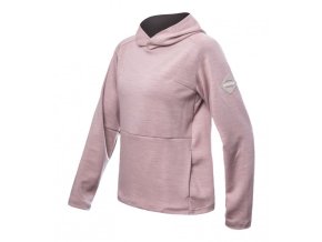 mikina dámská SENSOR MERINO UPPER TRAVELLER s kapucí sv. růžová (Velikost L)