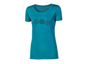 triko krátké dámské Progress VINKA TREES merino zelený melír (Velikost S)