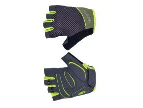 rukavice cyklistické Progress SOLAR MITTS olivovo/limetkové (Velikost M)