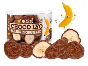 křupavé banánky Mixit v čokoládě 170g exp. 06/24