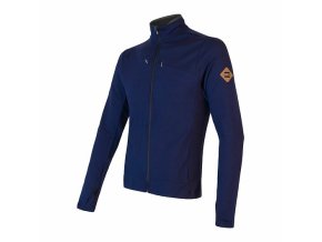 mikina pánská SENSOR MERINO UPPER zip deep blue (Velikost M)