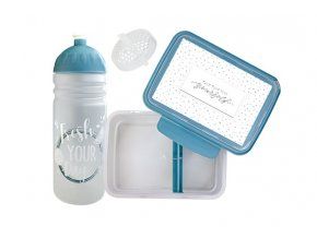 set R&B box a lahev FRESH 2v1 šedomodrá 700ml