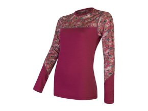 triko dlouhé dámské SENSOR MERINO IMPRESS lilla/feather