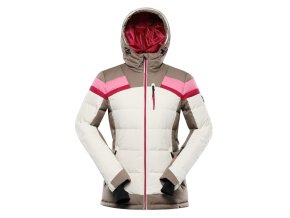 bunda dámská ALPINE PRO FERERA péřová s membránou PTX béžová (Velikost L)
