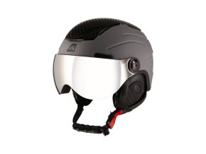 přilba lyžařská ALPINE PRO ZEWEDE se štítem šedá (Velikost L 59-61)