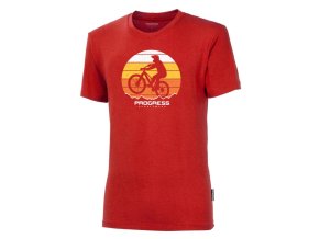 triko krátké pánské Progress BARBAR BIKER s bambusem červené (Velikost L)
