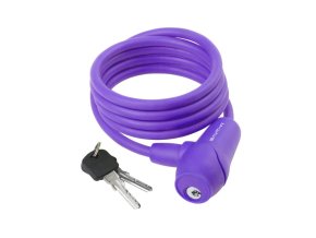 zámek  M-Wave 8x1500mm silikonový fialový