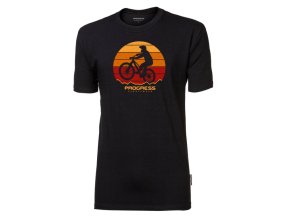 triko krátké pánské Progress BARBAR BIKER s bambusem černé (Velikost L)