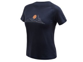triko krátké dámské SENSOR MERINO BLEND MOON modré