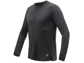 triko dlouhé pánské SENSOR MERINO AIR traveller černé (Velikost L)
