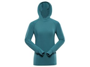 mikina dámská ALPINE PRO IZARA funkční s reflexními prvky zelená (Velikost L)