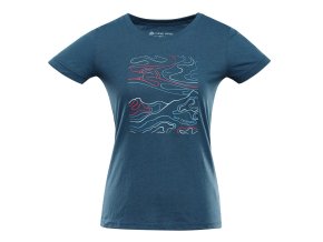 triko dámské krátké ALPINE PRO NEGA 2 s COOL DRY modré