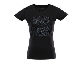 triko dámské krátké ALPINE PRO NEGA 2 s COOL DRY černé (Velikost M)