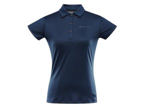 triko dámské krátké ALPINE PRO COOWELA 2 polo rychleschnoucí s UV50 modré (Velikost L)