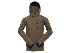 bunda pánská ALPINE PRO HOOR softshellová s DWR zemitá (Velikost 5XL)