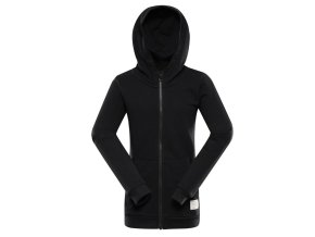 mikina dětská ALPINE PRO LOKKO bavlněná černá (Velikost 140-146)