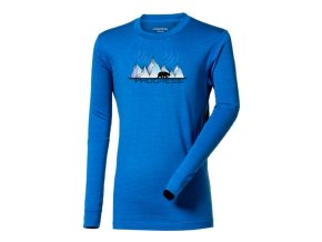 triko dlouhé dětské Progress STIG ICELAND merino modrý melír (Velikost 128/1)