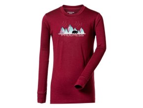 triko dlouhé dětské Progress STIG ICELAND merino švestkový melír (Velikost 128/1)