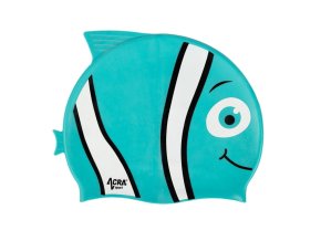 čepice plavecká dětská Acra NEMO tyrkysová