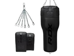 boxovací pytel RDX 3v1 s rukavicemi, otočný řetěz, plněný, černý